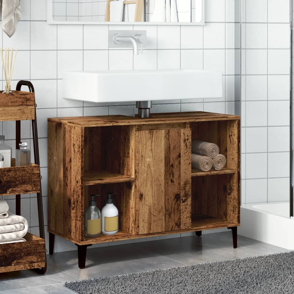 Ormarić za umivaonik boja drva 80x33x60 cm konstruirano drvo