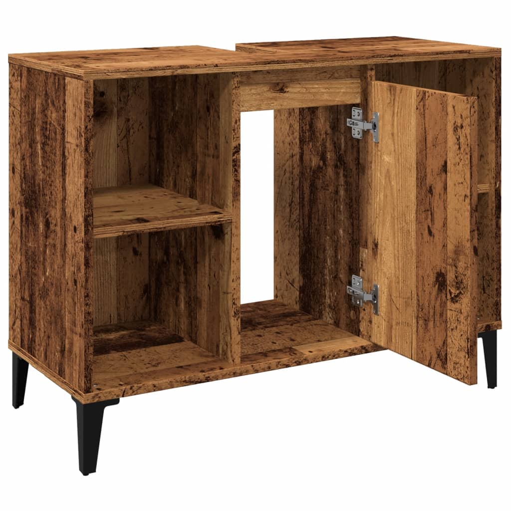 Ormarić za umivaonik boja drva 80x33x60 cm konstruirano drvo