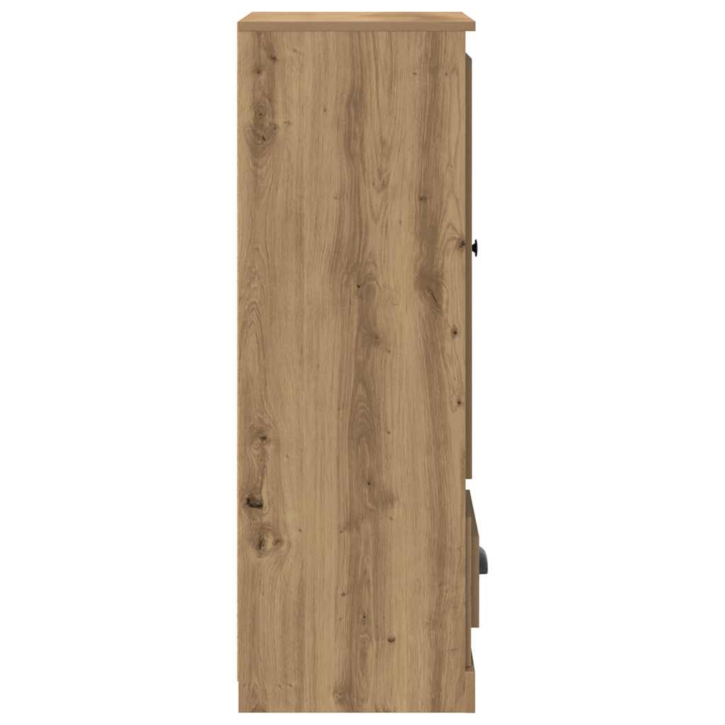 Visoka komoda boja hrasta 36x35,5x103,5 cm konstruiranog drva Smeđa