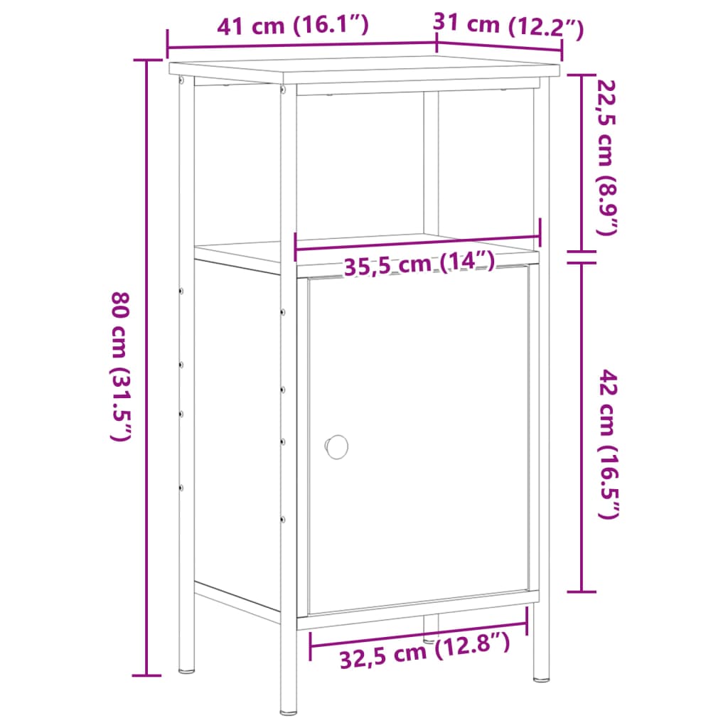Noćni ormarići 2 kom staro drvo 41x31x80 cm konstruirano drvo