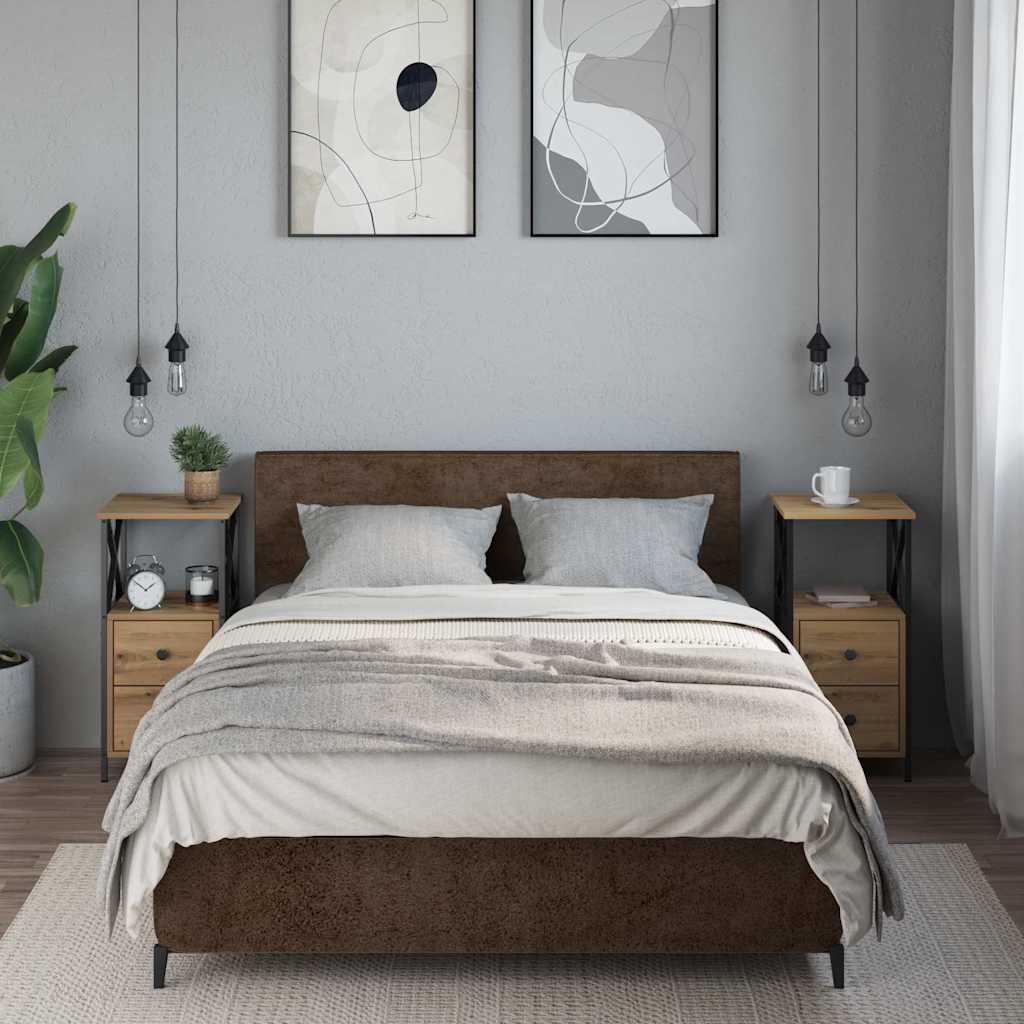 Noćni ormarići 2 kom Artisan hrast 34x35,5x70 cm izrađeno drvo