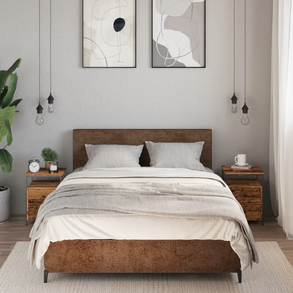 Noćni ormarići 2 kom Staro drvo 34x35,5x50 cm Konstruirano drvo