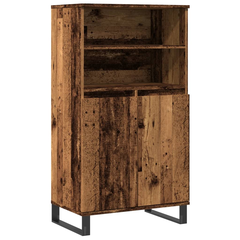 Visoka komoda boja staro drvo 60x36x110 cm konstruirano drvo