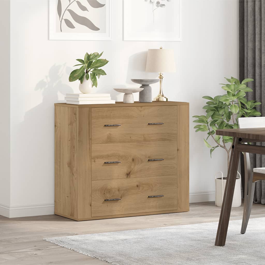 Komoda boja hrasta artisan 80 x 33 x 70 cm konstruirano drvo
