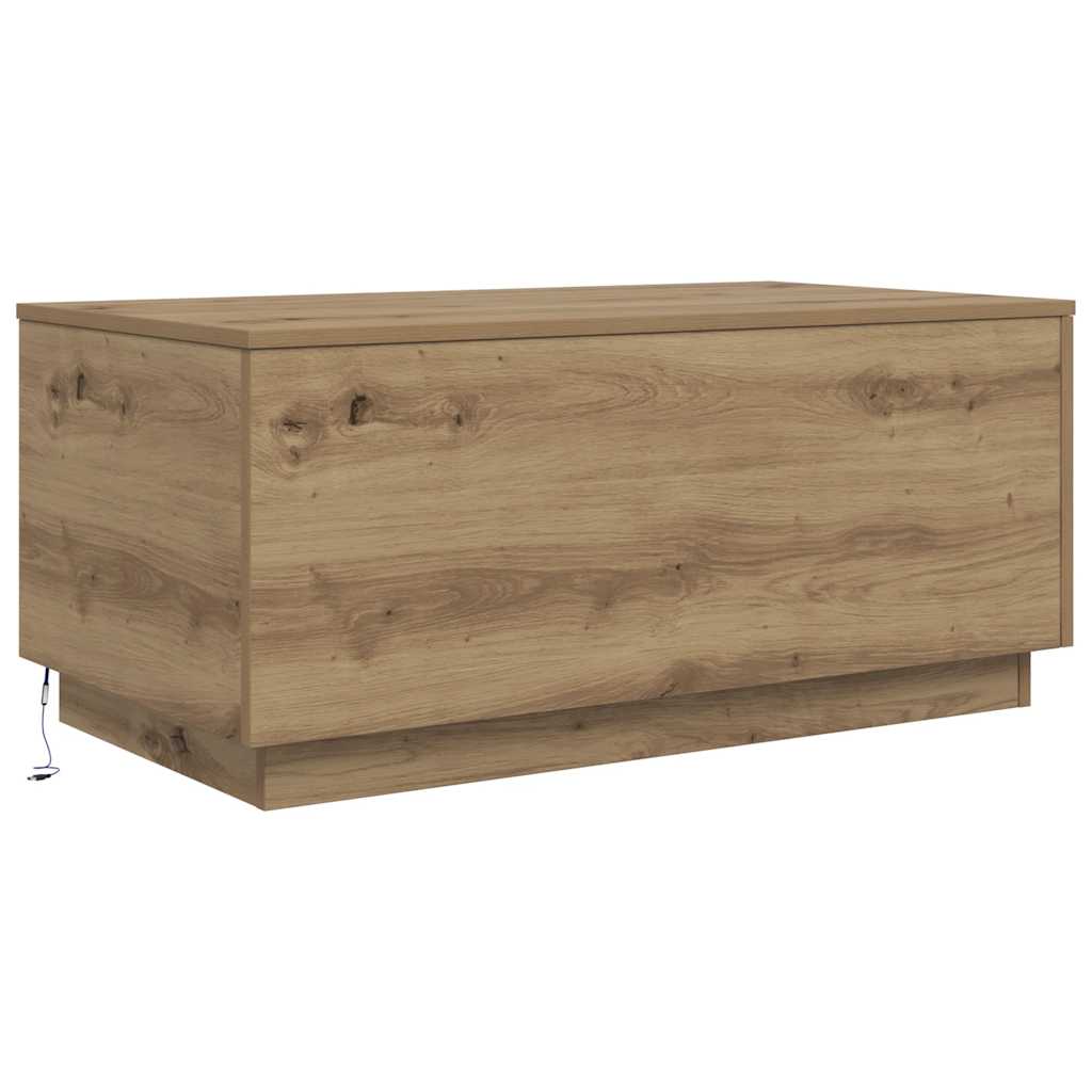 Stolić za kavu s LED svjetlima boja hrasta artisan 90x50x40 cm