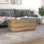 Stolić za kavu s LED svjetlima boja hrasta artisan 90x50x40 cm