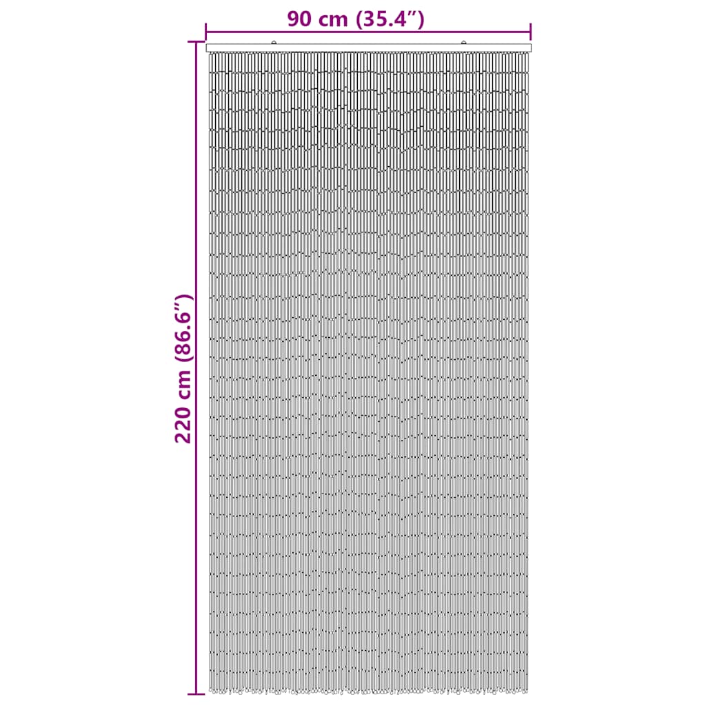 Zavjesa za vrata protiv insekata Otisak palme 90x220 cm bambus