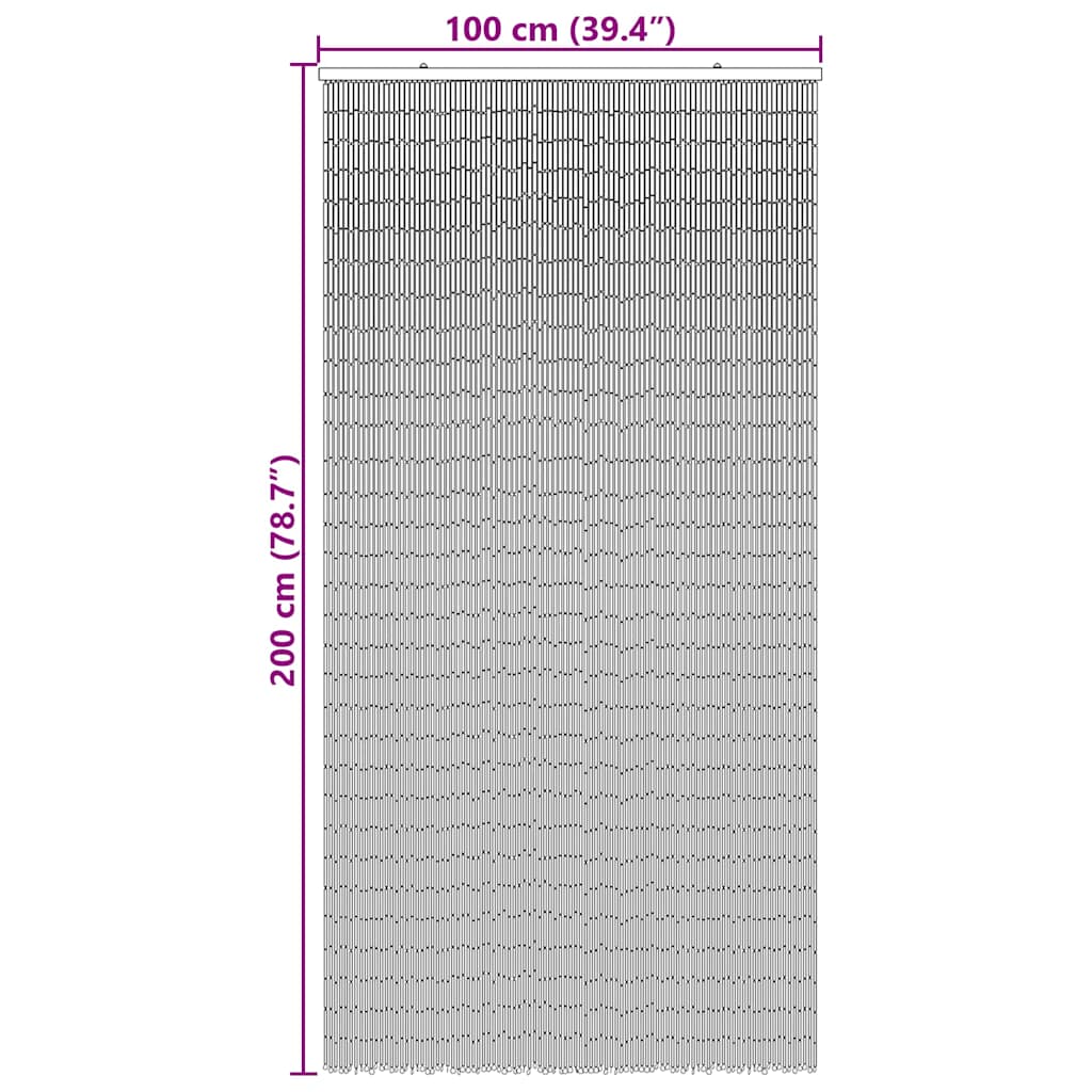 Zavjesa za vrata protiv insekata tamnosiva 100x200 cm bambus