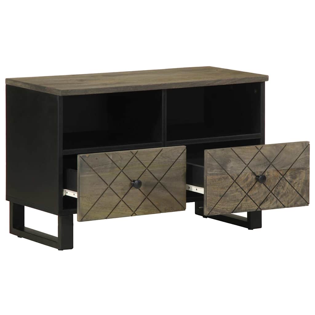 TV ormarić crni 70 x 33 x 46 cm od masivnog drva manga