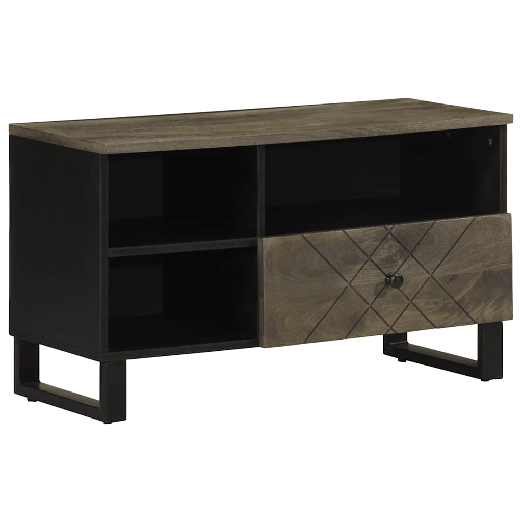 TV ormarić crni 80x33x46 cm od masivnog drva manga