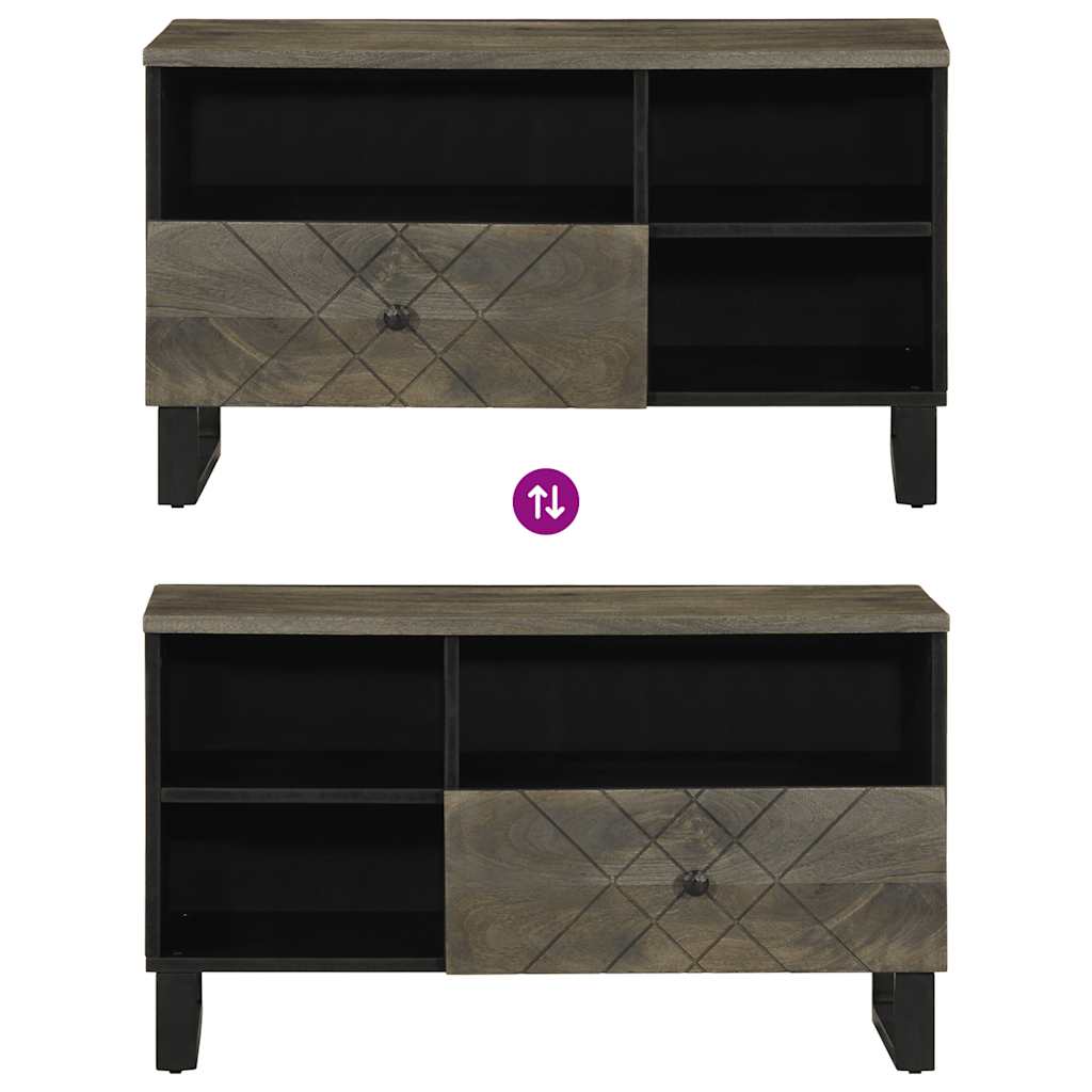 TV ormarić crni 80x33x46 cm od masivnog drva manga