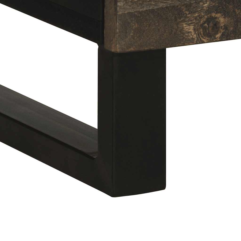 Visoka komoda crna 60 x 33 x 100 cm od masivnog drva manga