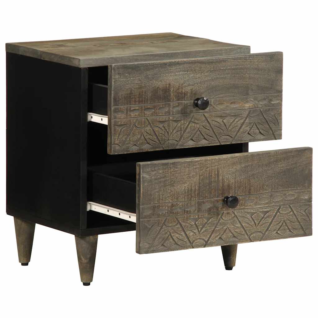Noćni ormarići 2 kom svijetlo sivi 40x33x46 cm Puno drvo Mango