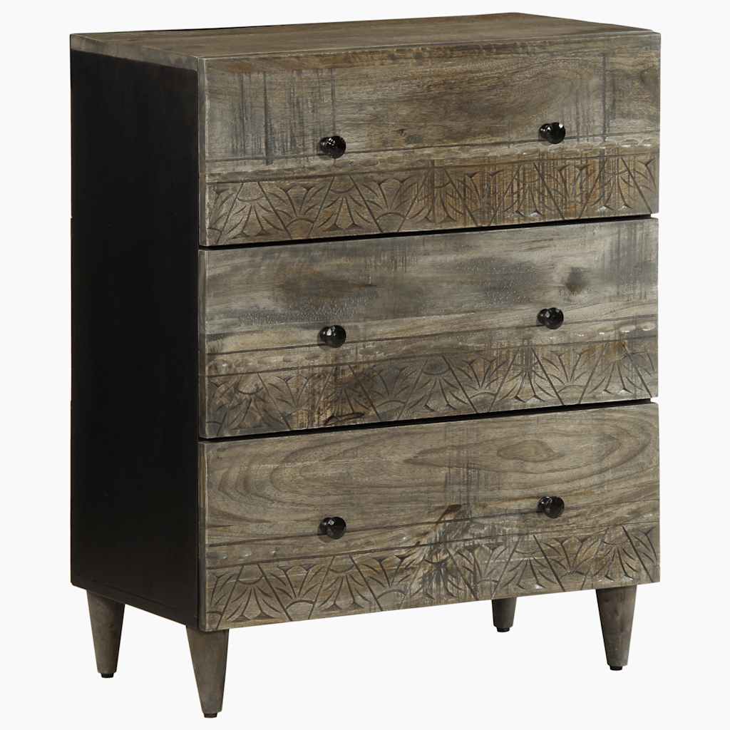 Komoda svijetlo siva 60x33,5x75 cm Puno drvo Mango