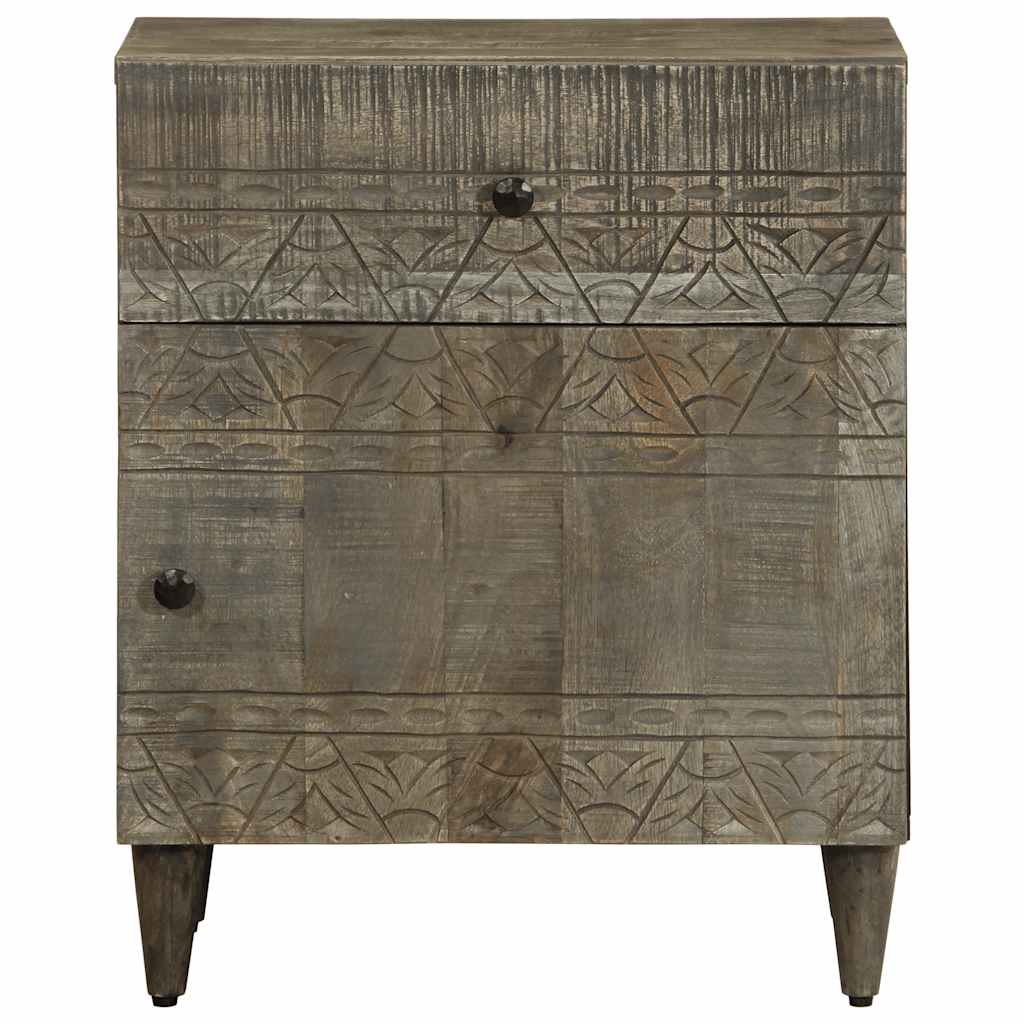 Noćni ormarić svijetlo sivi 50x33x60 cm Puno drvo Mango