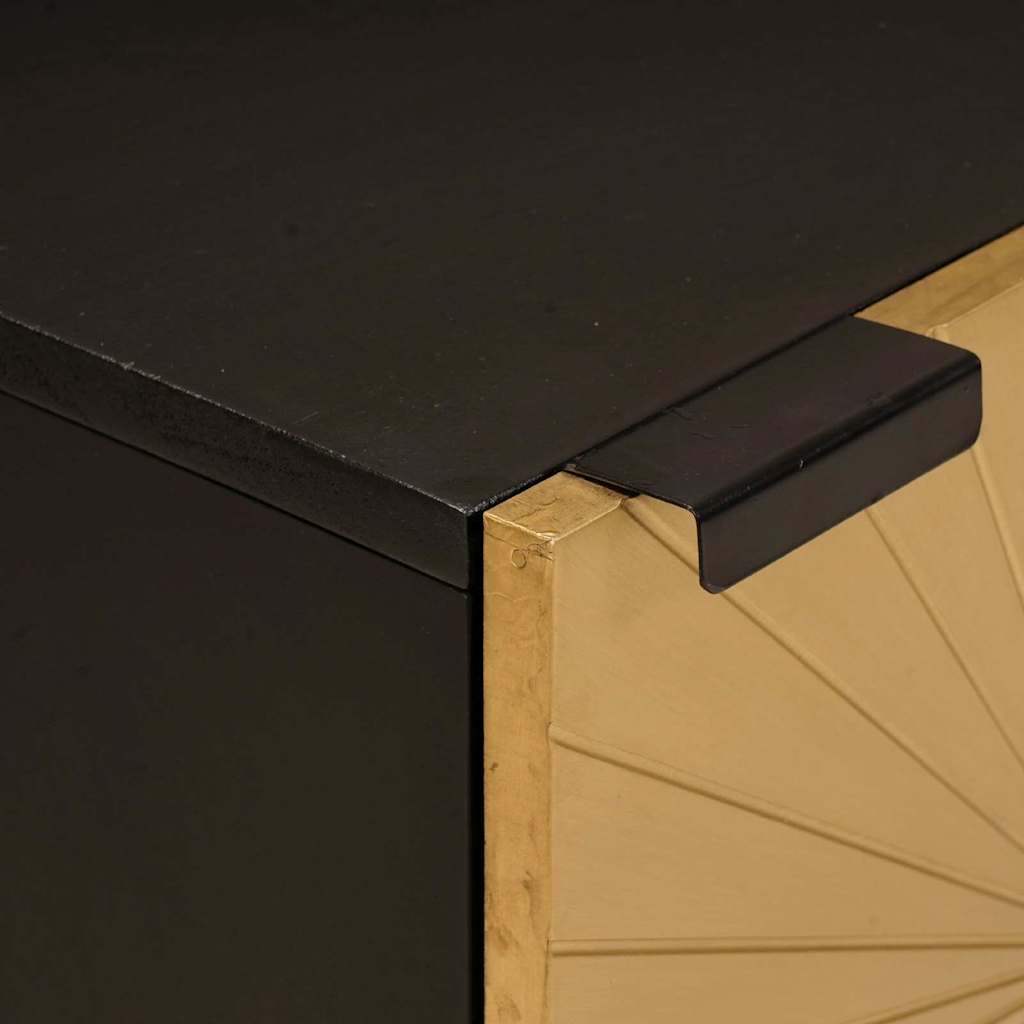 Noćni ormar Crna i zlatna 40 x 33 x 46 cm Konstruirano drvo