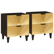 Noćni ormar 2 pcs Crna i zlatna 40 x 33 x 46 cm