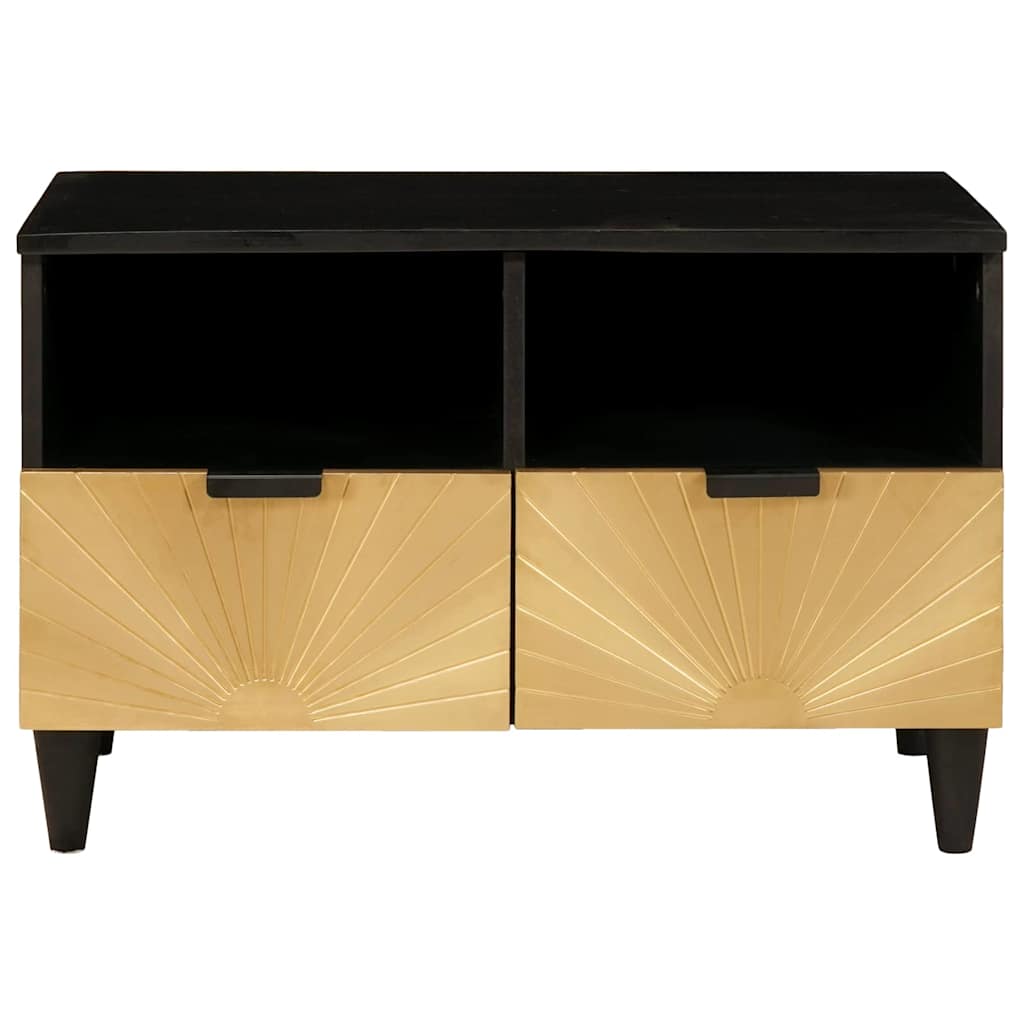 TV ormar Crna i zlatna 70 x 33 x 46 cm Konstruirano drvo