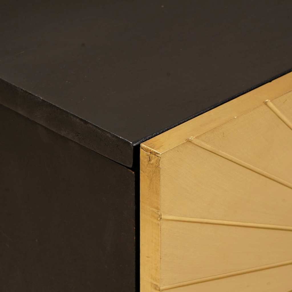 Noćni ormarić Crna i zlatna 50 x 33 x 60 cm Konstruirano drvo