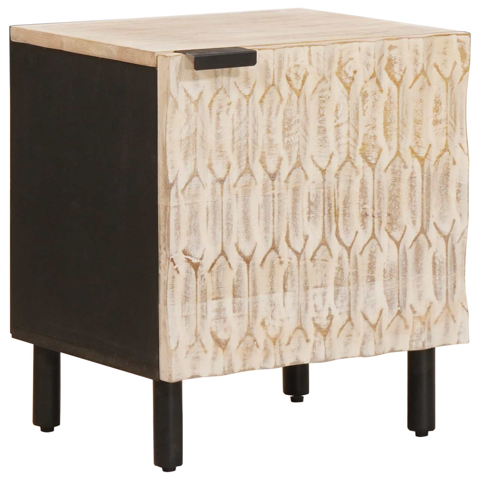 Noćni ormar 2 pcs Bijelo 40 x 33 x 46 cm Čvrsto drvo manga