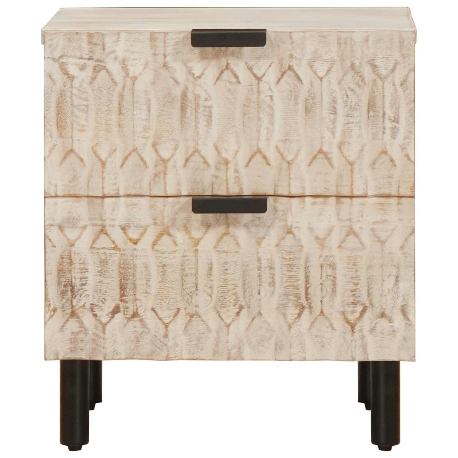 Noćni ormar 2 pcs Bijelo 40 x 33 x 46 cm Čvrsto drvo manga