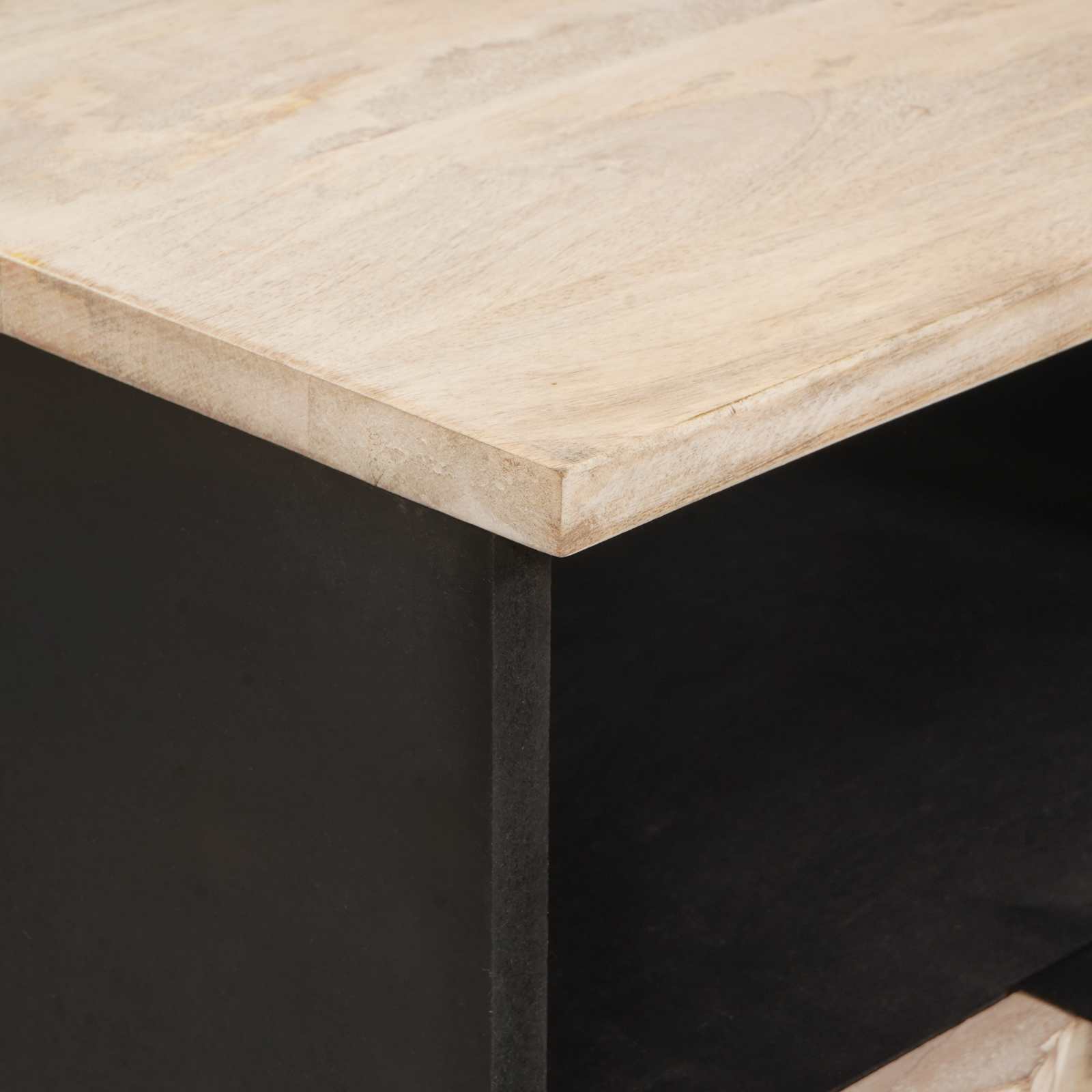 Noćni ormar 2 pcs Bijelo 40 x 33 x 46 cm Čvrsto drvo manga