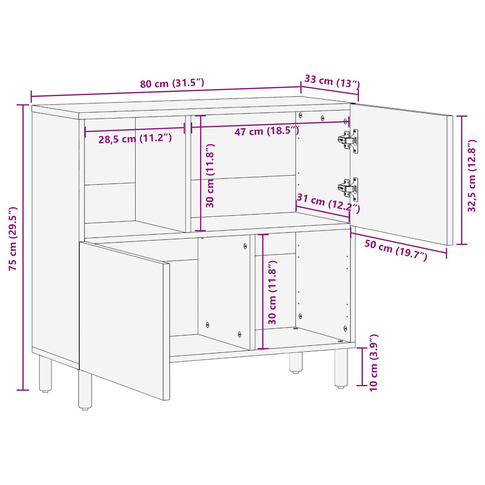Kreveta Finš bijelog pranja 80 x 33 x 75 cm Čvrsto drvo manga