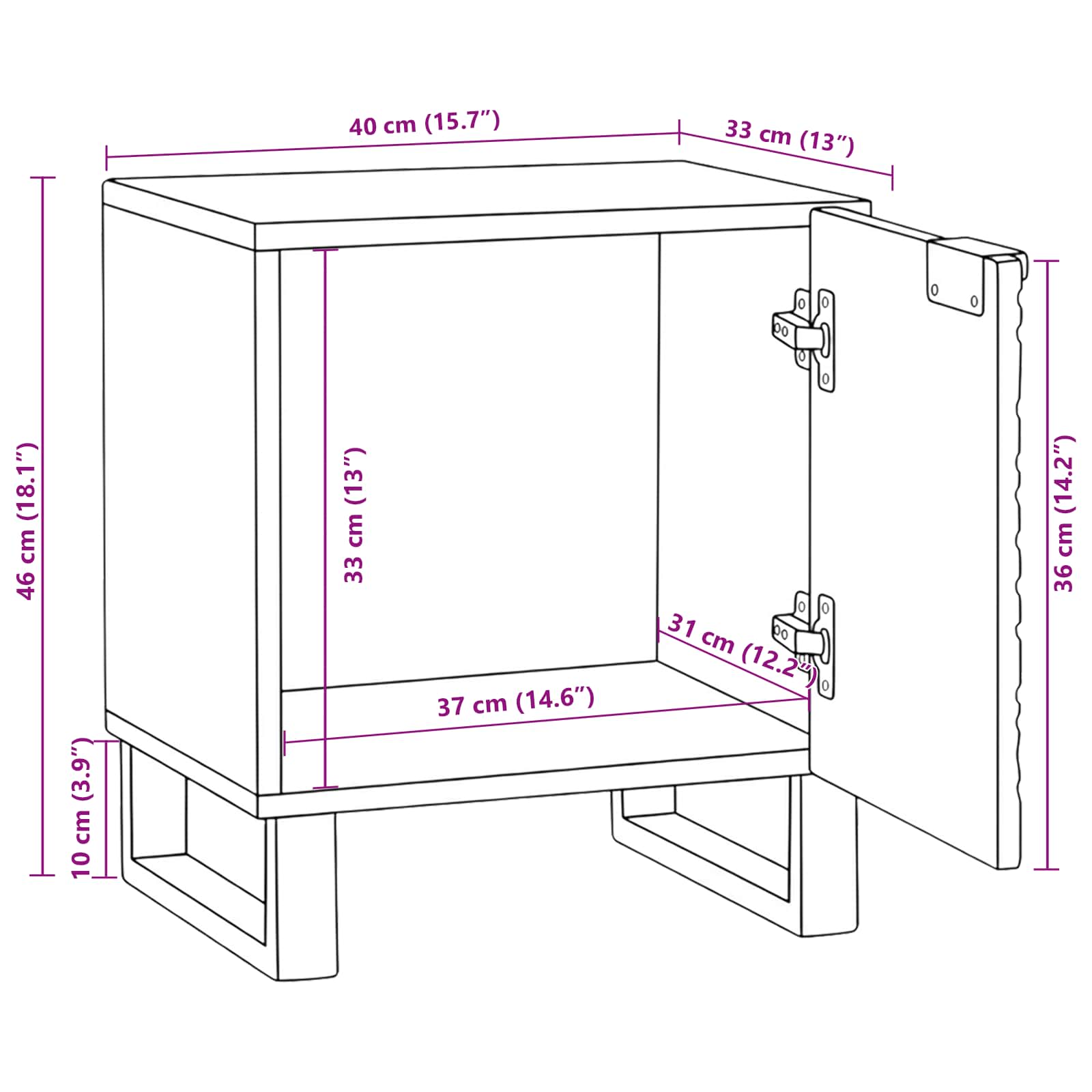 Noćni ormar 2 pcs Orah 40 x 33 x 46 cm Konstruirano drvo