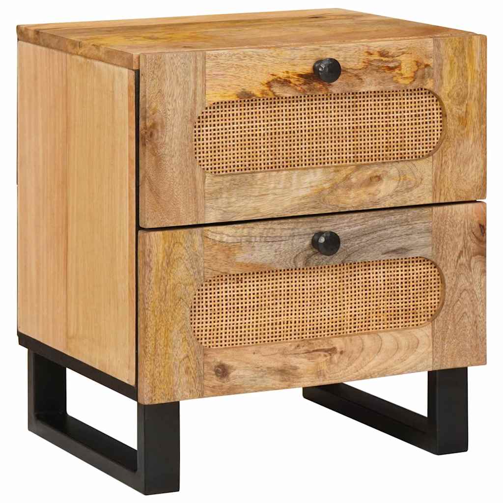 Noćni ormar 2 pcs Prirodna 40 x 33 x 46 cm Čvrsto drvo manga