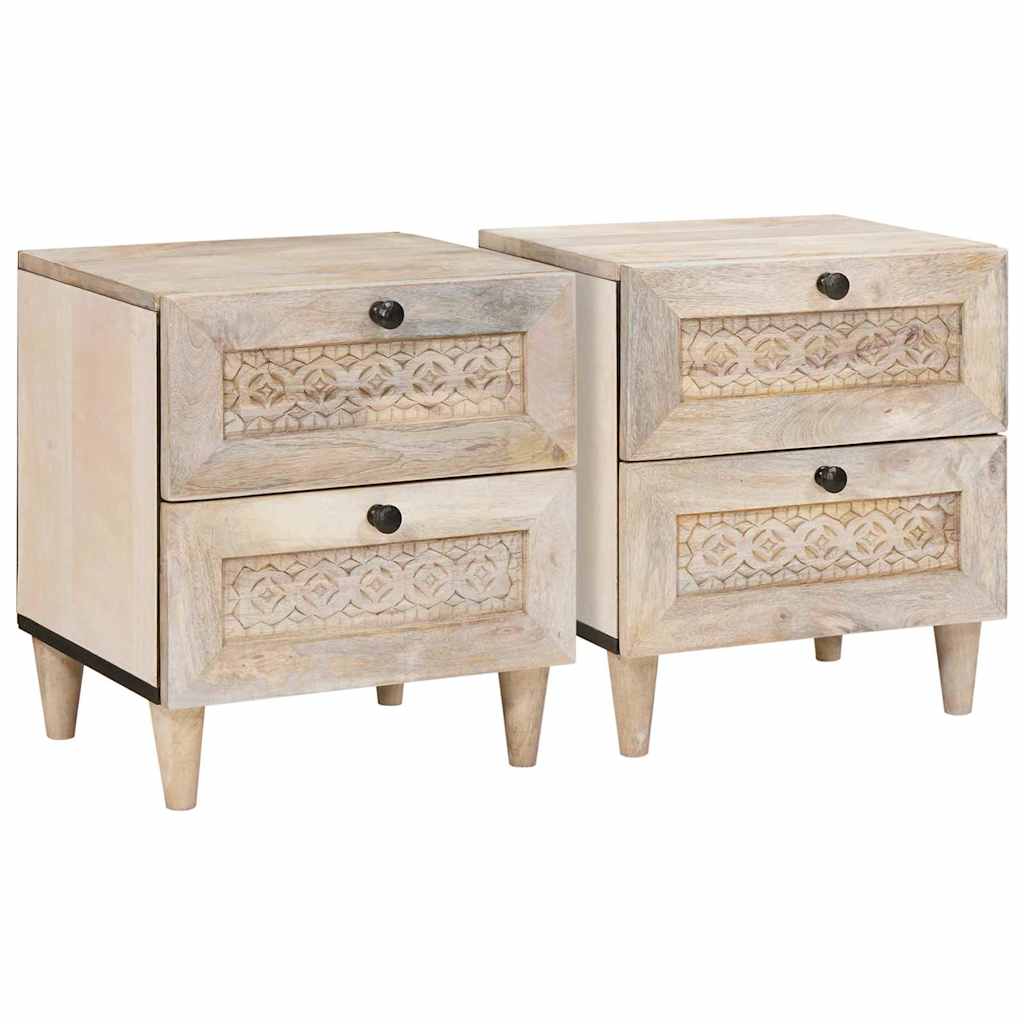 Noćni ormar 2 kom. Bijela 40 x 33 x 46 cm Konstruirano drvo