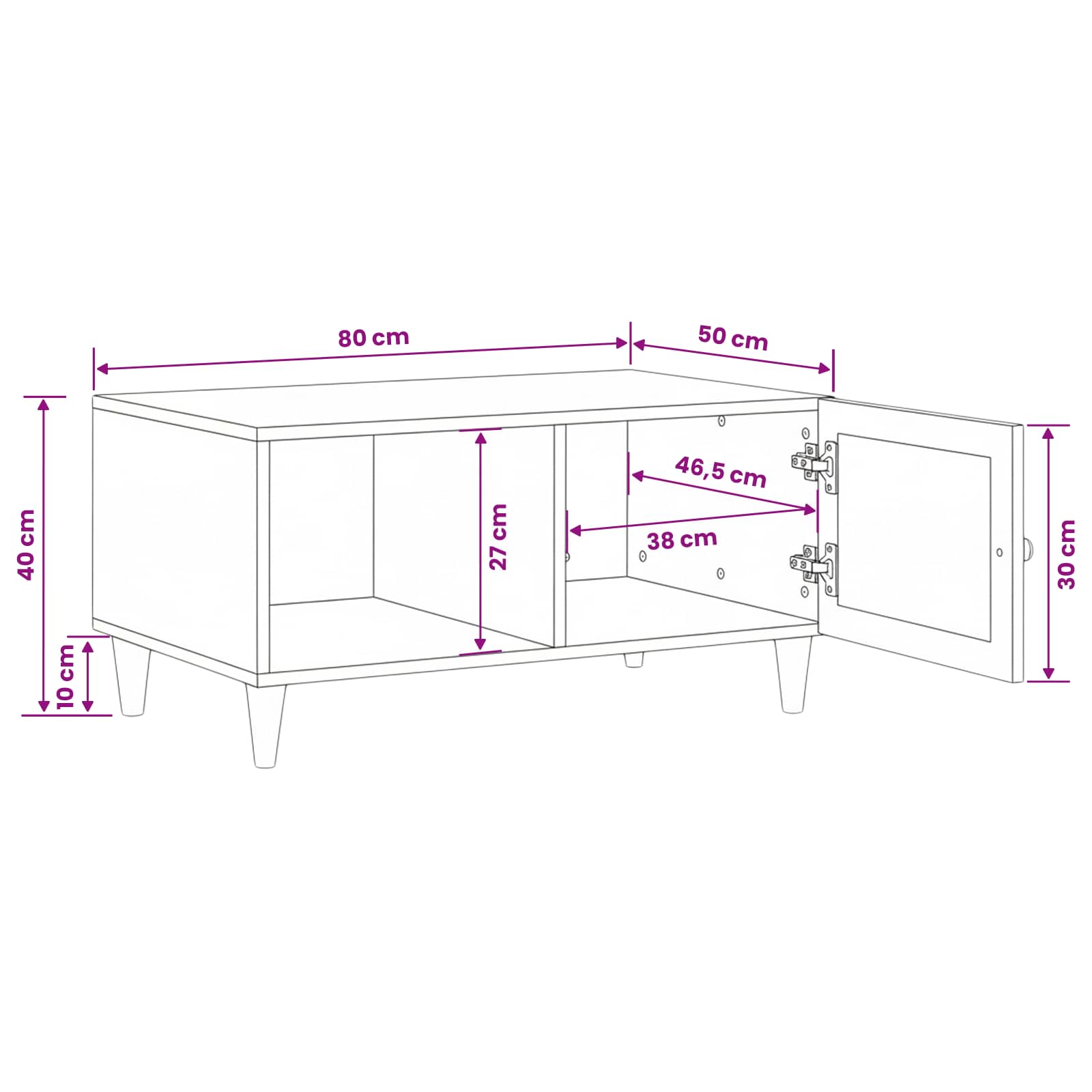 Kava Stol Bijela 100 x 54 x 40 cm Konstruirano drvo
