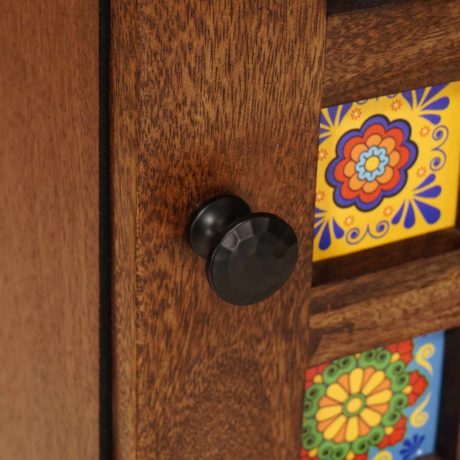 Highboard s pohranom Orah 40 x 33 x 110 cm Čvrsto drvo manga
