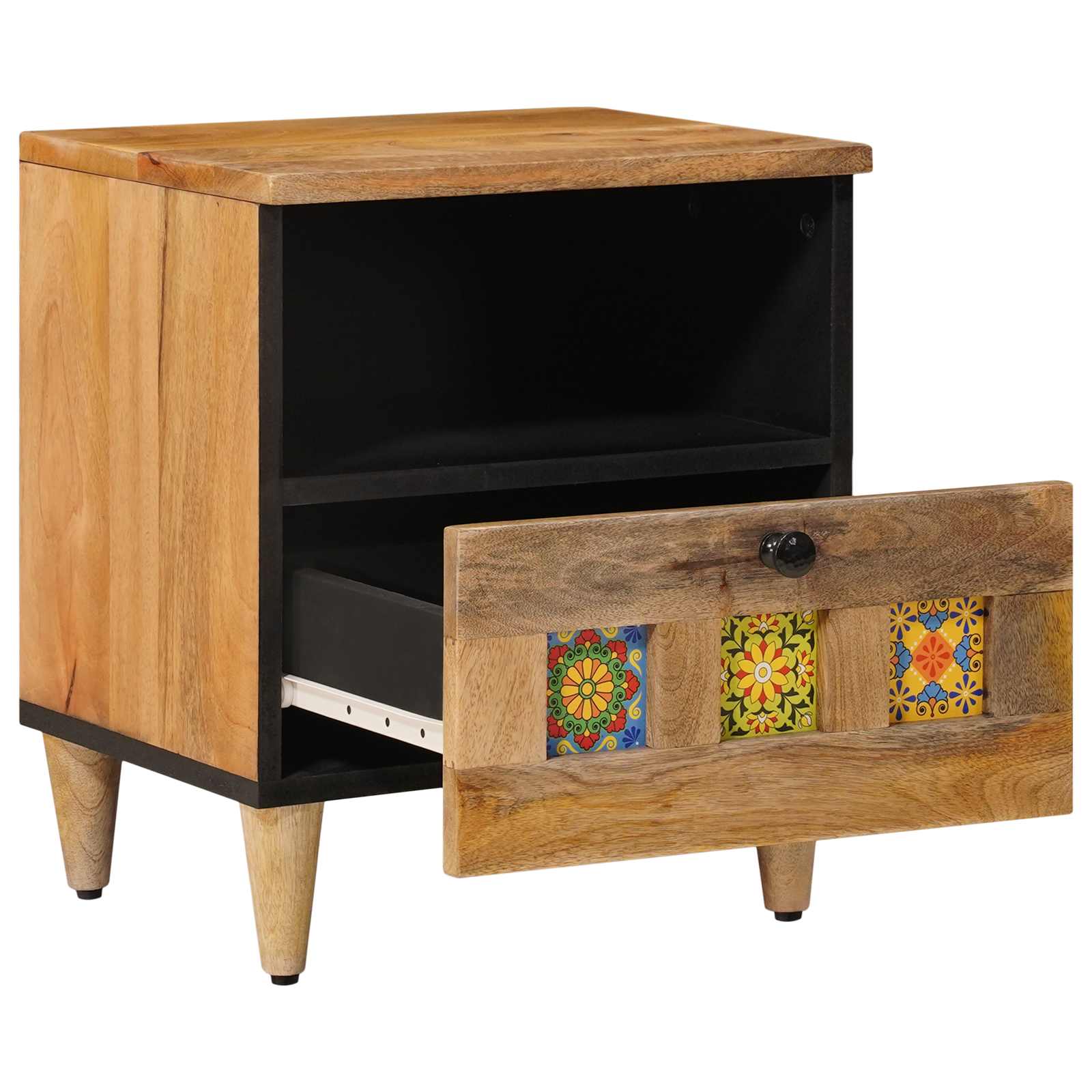 Noćni ormar 2 pcs Prirodna 40 x 33 x 46 cm Čvrsto drvo manga