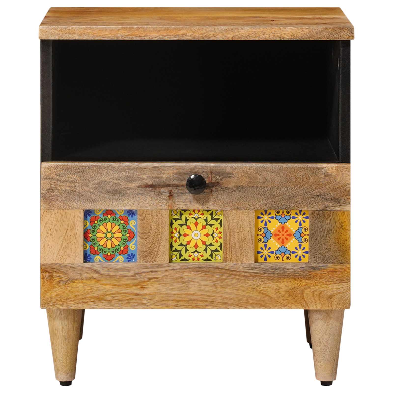 Noćni ormar 2 pcs Prirodna 40 x 33 x 46 cm Čvrsto drvo manga