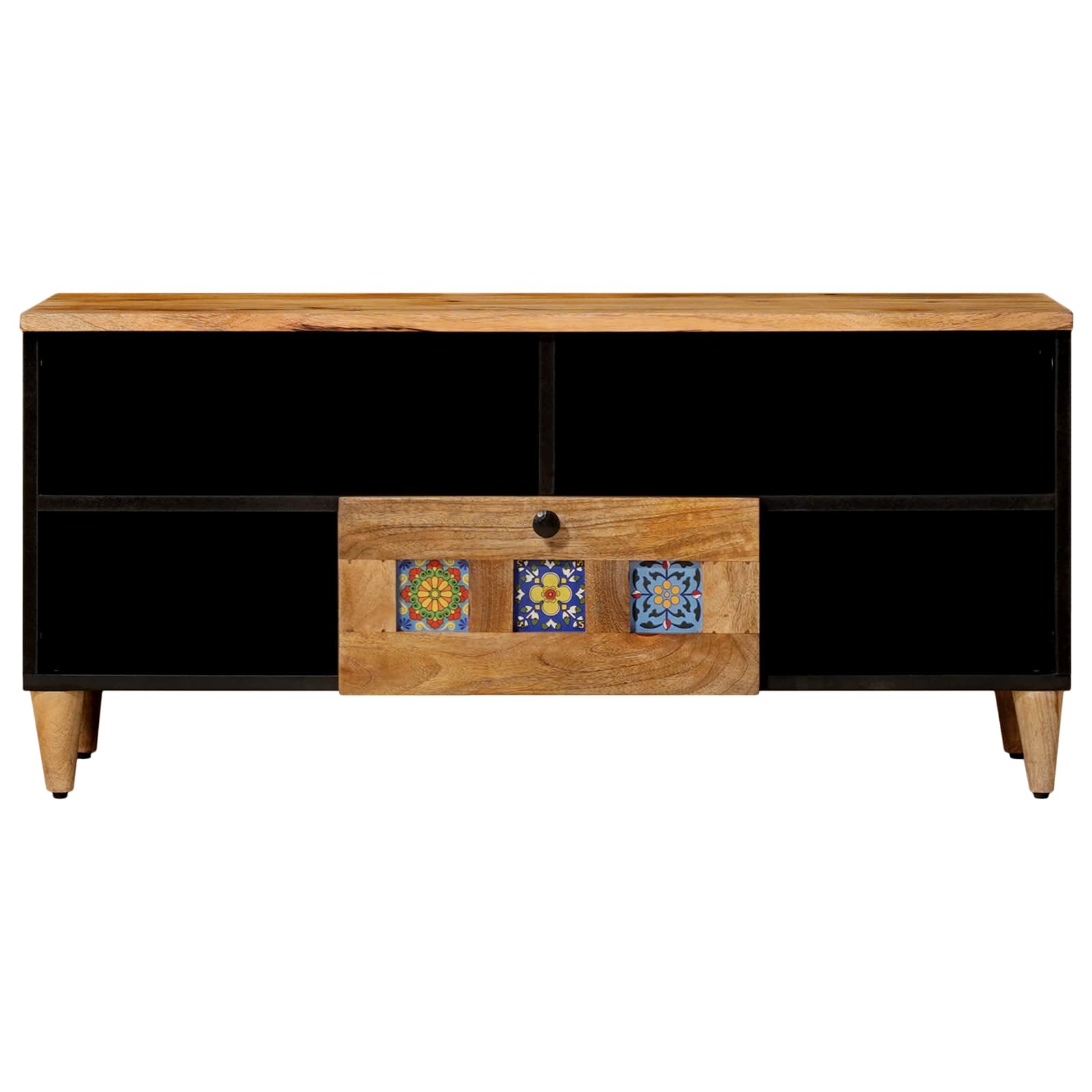 TV ormar s ladicama Prirodna 100 x 33 x 46 cm Čvrsto drvo manga