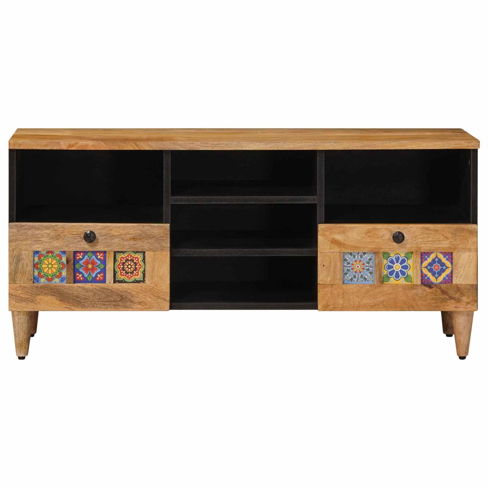 TV ormar s ladicama Prirodna 100 x 33 x 46 cm Čvrsto drvo manga