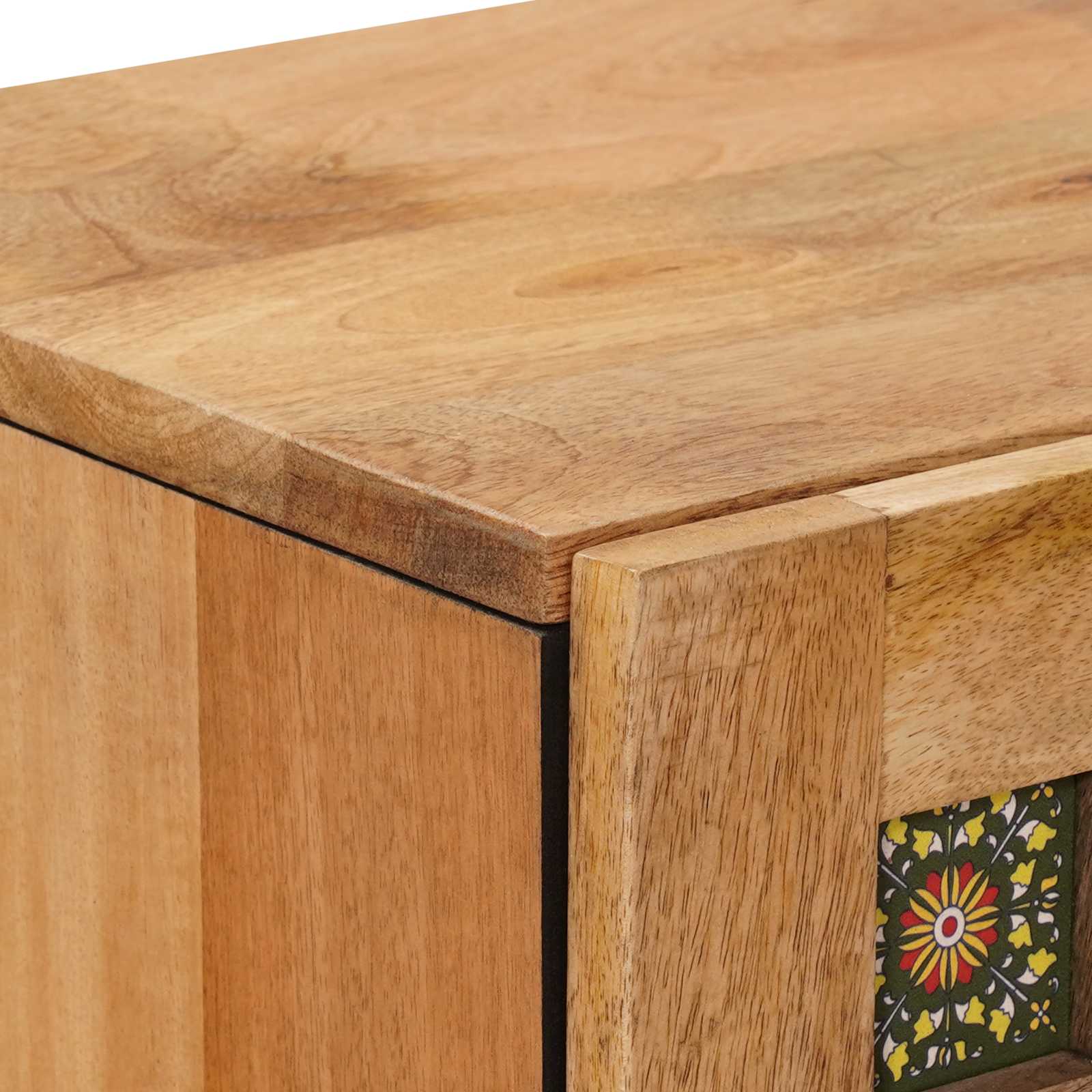 Highboard s vratima Prirodna 40 x 33 x 110 cm Čvrsto drvo manga