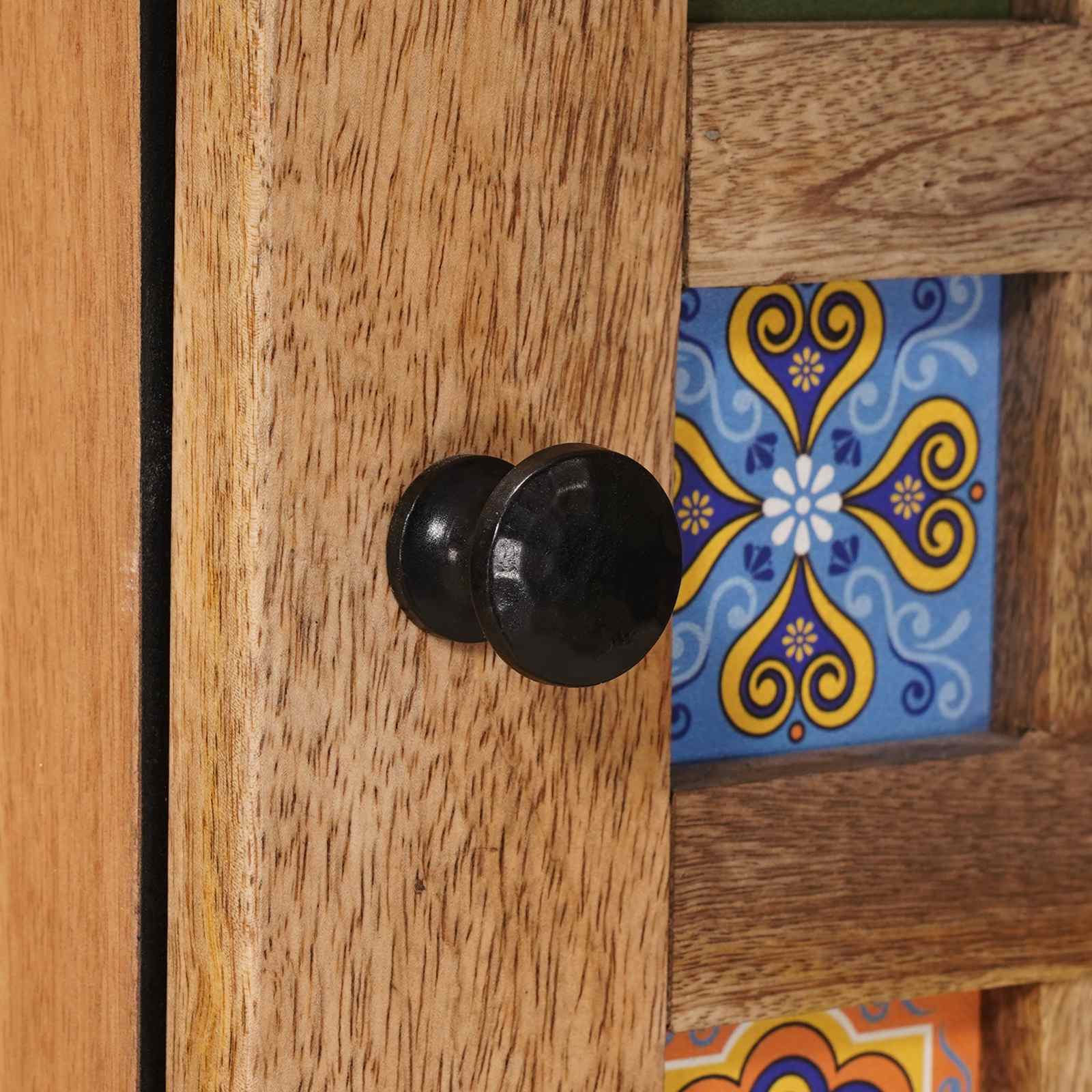 Highboard s vratima Prirodna 40 x 33 x 110 cm Čvrsto drvo manga