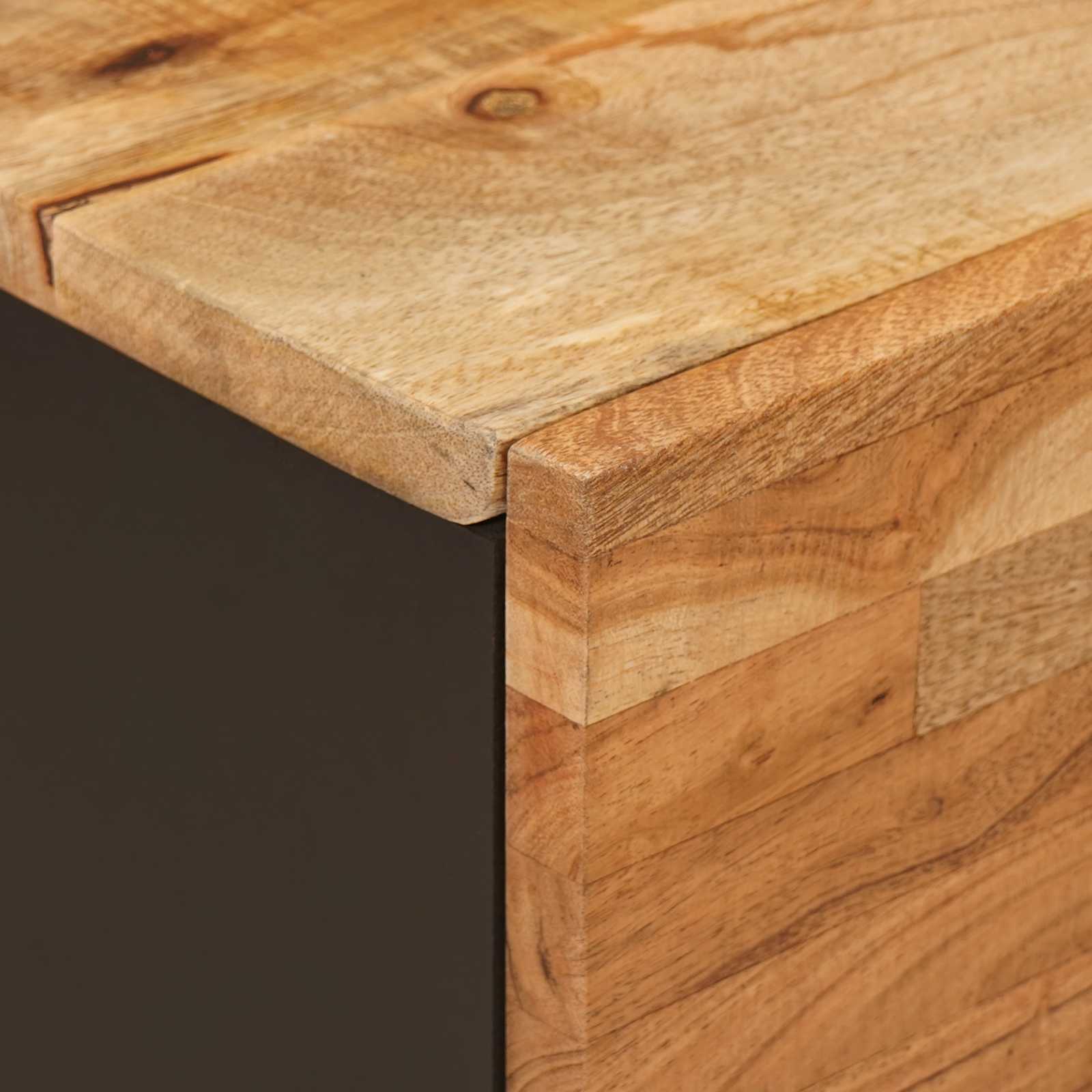 Noćni ormar 2 pcs Smeđa 40 x 33 x 46 cm Čvrsto drvo manga