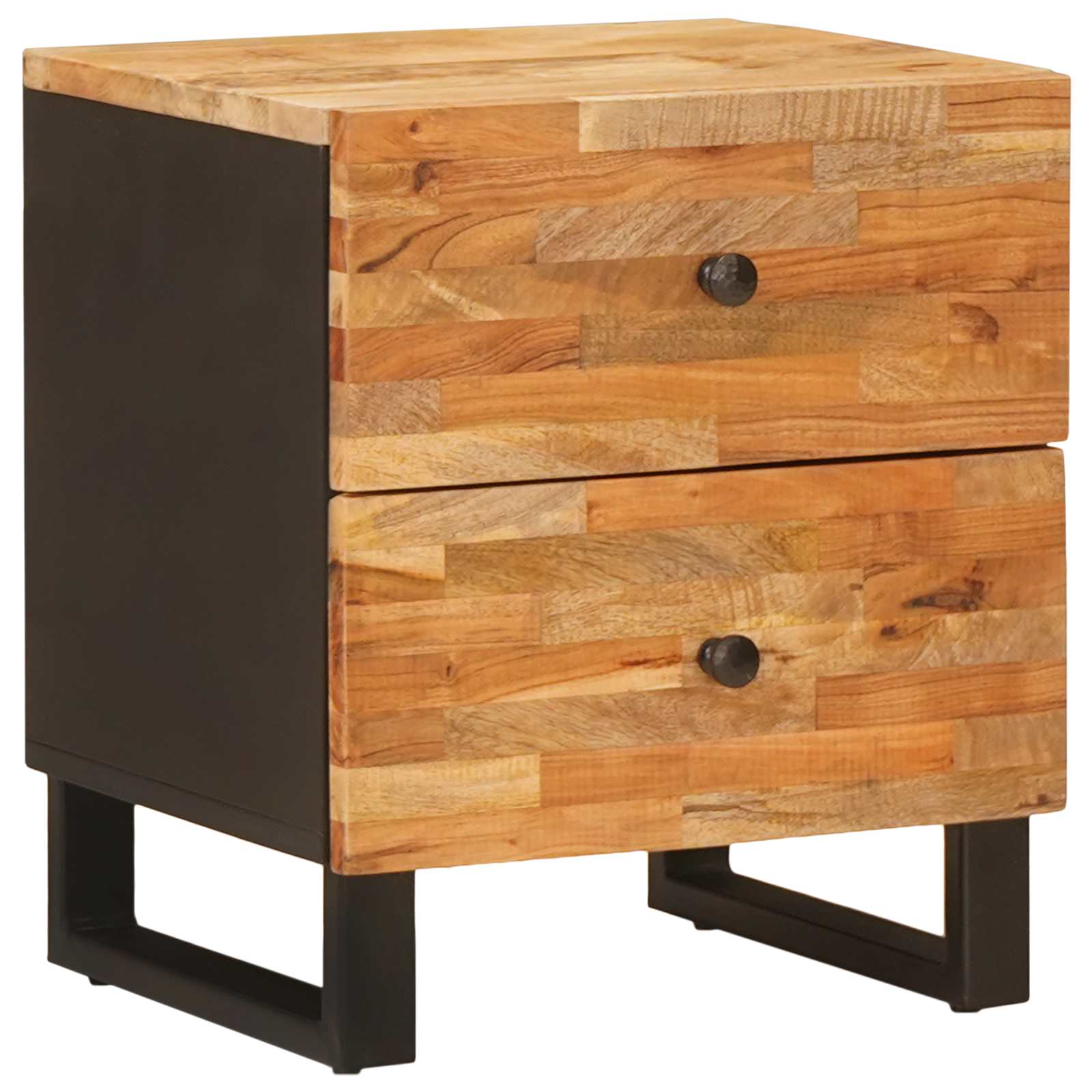 Noćni ormar 2 pcs Smeđa 40 x 33 x 46 cm Čvrsto drvo manga