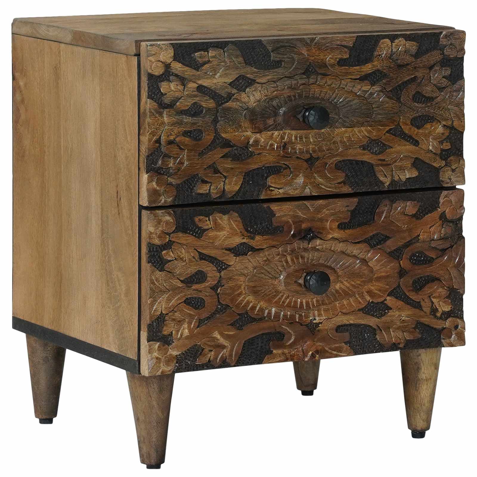 Noćni ormar 2 pcs Smeđa 40 x 33,5 x 46 cm Čvrsto drvo manga