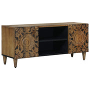 TV ormar s pohranom Smeđa 105 x 33,5 x 46 cm Čvrsto drvo manga