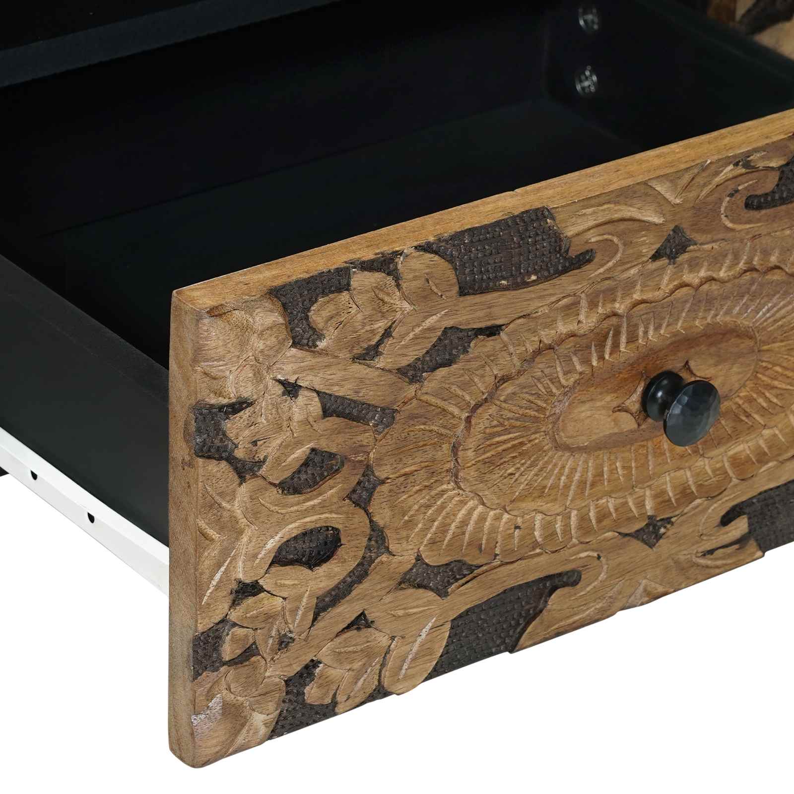 TV ormar s ladicama Smeđa 105 x 33,5 x 46 cm Čvrsto drvo manga