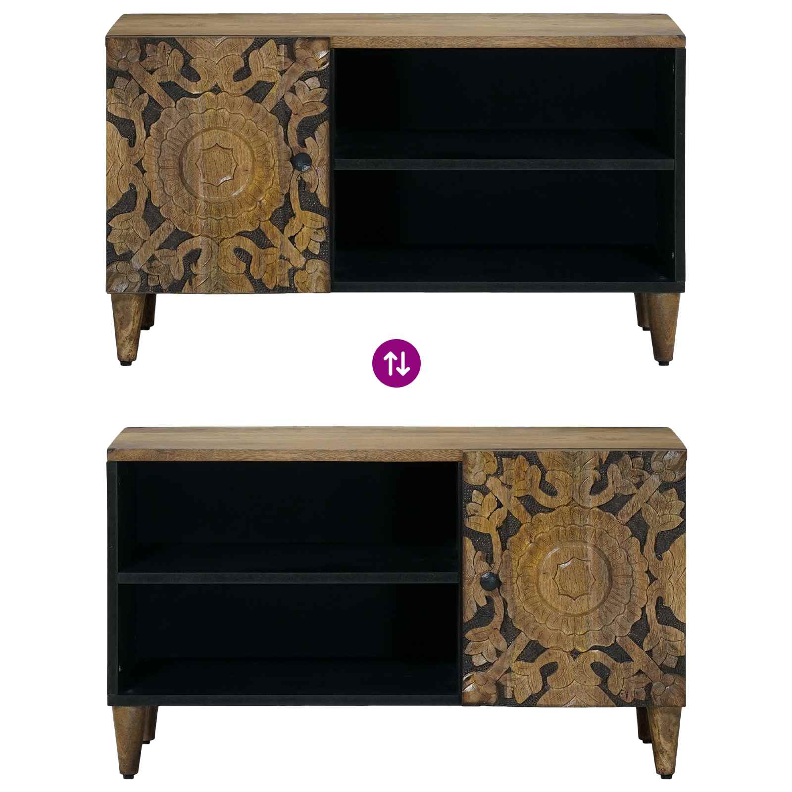 TV ormar s policom Smeđa 80 x 31,5 x 46 cm Čvrsto drvo manga