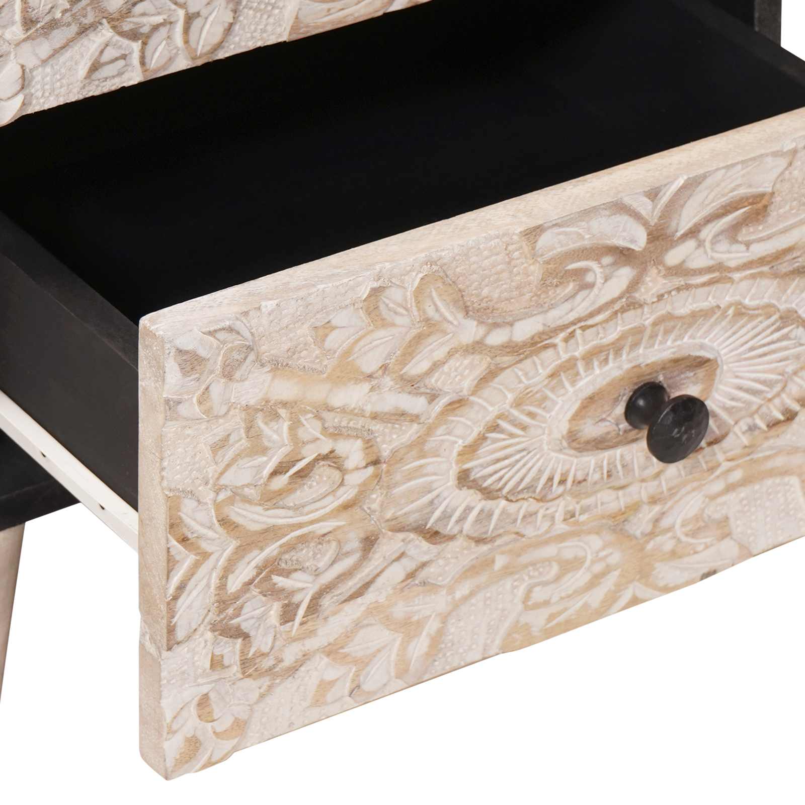 Noćni ormar 2 pcs Bijelo 40 x 33,5 x 46 cm Čvrsto drvo manga
