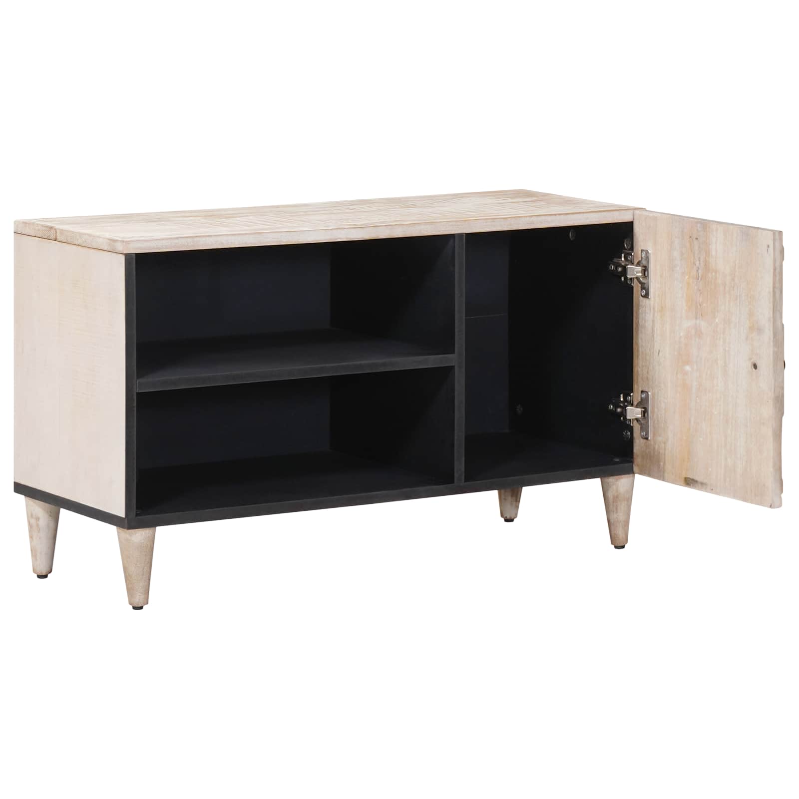 TV ormar s policom Bijelo 80 x 31,5 x 46 cm Čvrsto drvo manga