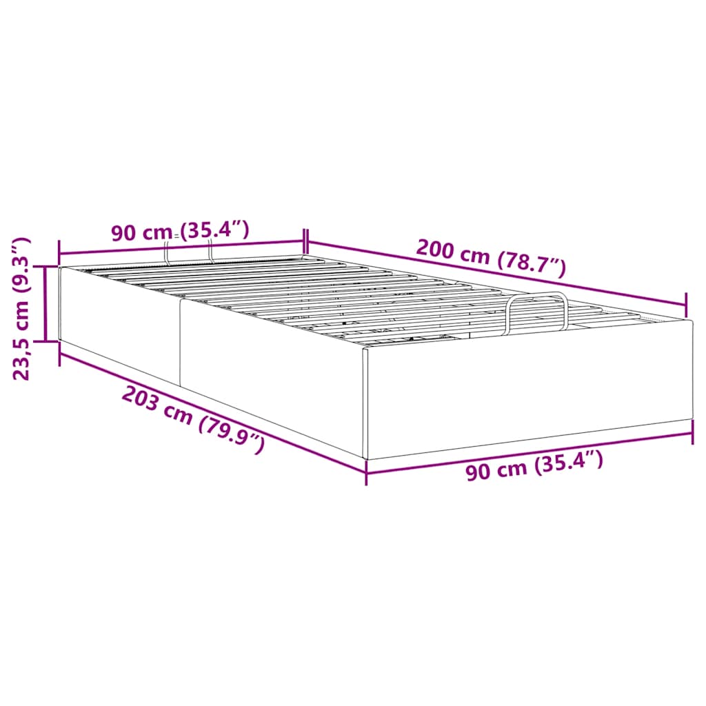 Okvir kreveta bez madraca cappuccina 90x200 cm od umjetne kože
