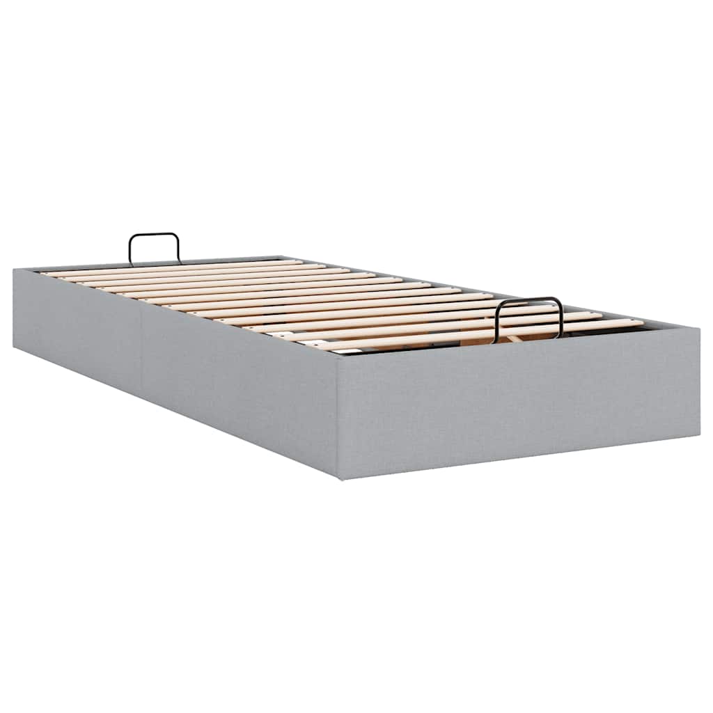 Okvir za krevet bez madraca svjetlosivi 90x190 cm od tkanine