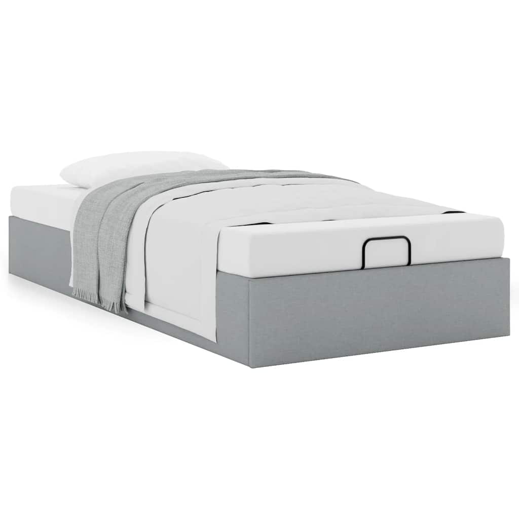Okvir kreveta bez madraca svjetlosivi 90x200 cm od tkanine