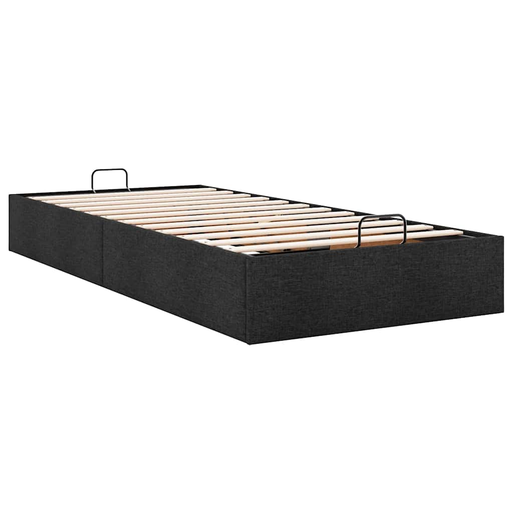Otomanski okvir kreveta bez madraca crni 90x200 cm od tkanine